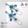Hanging earrings "Mirror" magical, the color is blue-white in silver