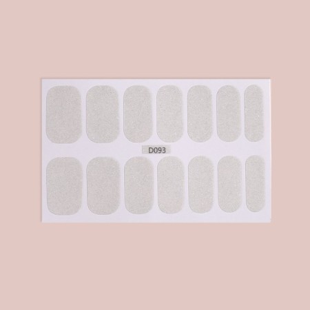 Manicure films, 14 pcs, with sparkles, white color-3