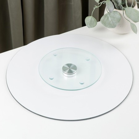 Glass stand for a cake rotating Magistro "East", D = 32 cm, green color-2