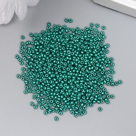 Glass beads 11/0 "metallic. Dark turquoise" 10 g-1
