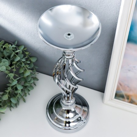 Summary metal per 1 candle "plexus" silver 40x14x15 cm-2