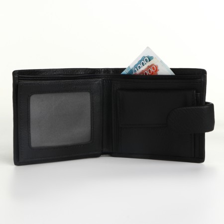 Male purse on the button, black color-5