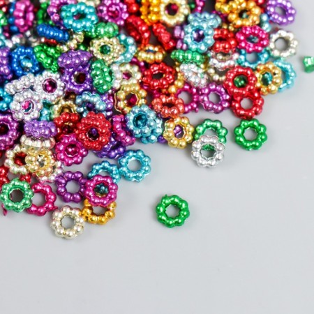 Beads for creativity Plastic "Flower Flower" Color set 20 grams 0.2x0.6x0.6 cm-1