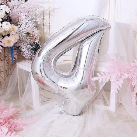 Foil ball 40 "number 4, silver color-2
