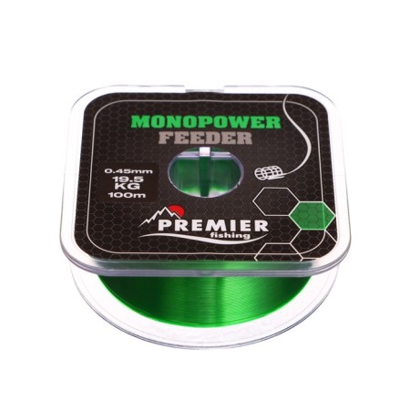 Premier Fishing Monopower Feeder, diameter 0.45 mm, test 19.5 kg, 100 m, green