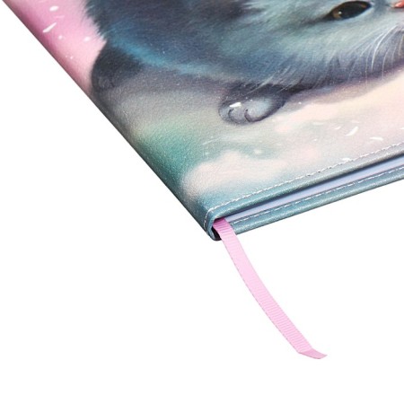 Universal Diary Grade 1-11, 48 sheets "Gray fluff", solid cover of artificial leather, lies, universal cheat sheet, block 80 g/m2-2