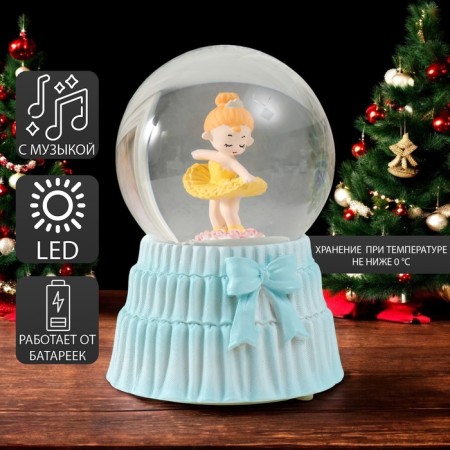 Souvenir Polystone Water Ball Light, Music "Baby Blerina" d = 8 cm mix 12x8.5x8.5 cm