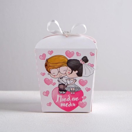 Bonbonniere box, gift packaging, “I love you”, 7.5 x 8 x 7.5 cm-1