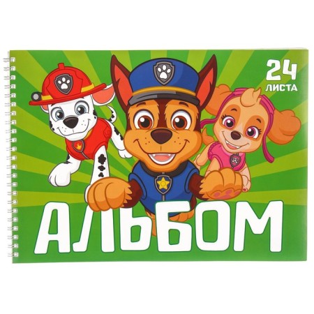 Album for drawing A4, 24 sheets 100 g/m², on the spring, puppy patrol-3