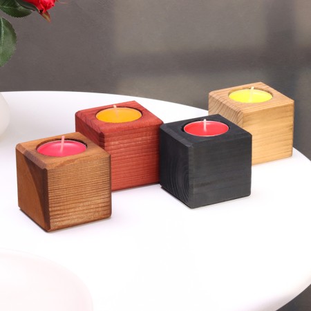 Interior candlestick 4 pcs with the inscription Home, color: "mix", aroma: berry-fruit mix-1
