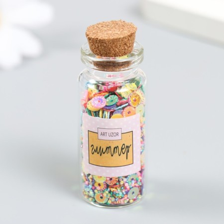 Glitter in the jar "Rainbow flowers" set 6 grams 5x2x2 cm