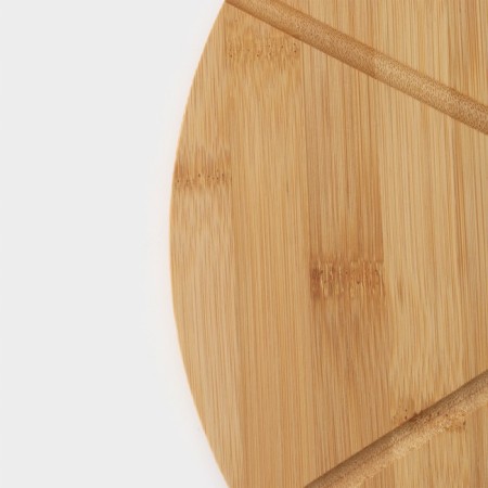 Pizza delivery board, D = 32 cm, complete with a knife, bamboo, stainless steel-3