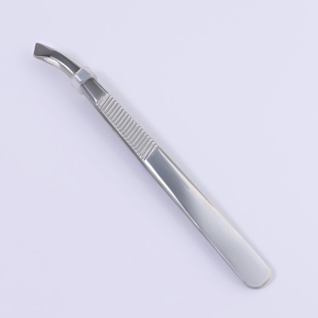 Pinzet begged, wide, 8.5 cm, silver color-4