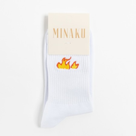 Носки MINAKU «Fire», цвет белый, размер 40-41 (27 см)-2
