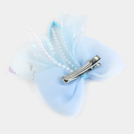 Hair hair clip, bow 7.5 cm, 2 pcs, cold heart-2