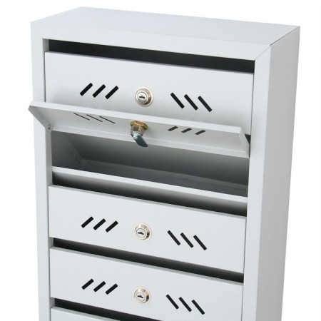 Mailing box multi -sectional, 6 sections, with the back wall, gray, Mix door-8