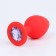 Anal traffic jam-hoods, with a crystal, without vibration, Soft silicone, 35 x 80 mm, red