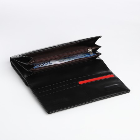 Women's wallet on a magnet, black color-4