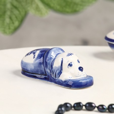 Souvenir "Sleeping puppy", 9 x 5 x 4 cm, gzhel, cobalt