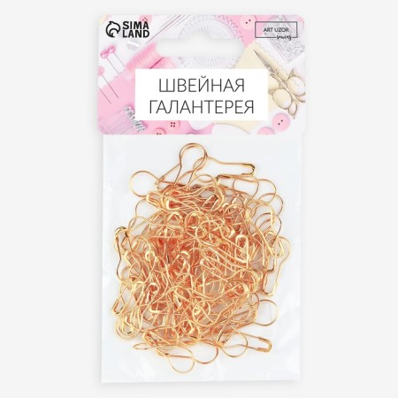 Pins with round end, 22 mm, 100 pcs, gold color-3
