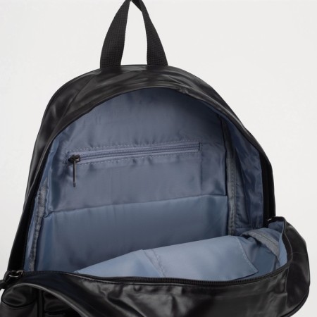 Women's backpack made of artificial leather with lightning, 3 pockets, black color-3