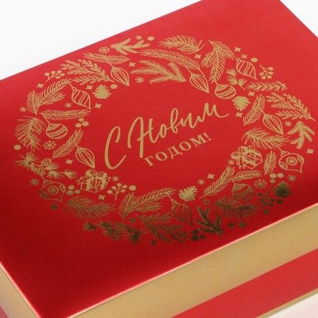 Folding box "New Year's Wreath", 21 x 15 x 7 cm, New Year-4