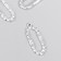 Decor for creativity metal, rhinestones "elongated oval" silver 3.1x1.2 cm