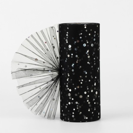 Fatin with sparkles, 15 cm, 11 ± 1 g/sq.m, 23 ± 1 m, black color No. 21