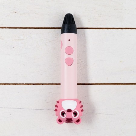 3D handle of tiger, work with PLA plastic, USB power cable, pink-3