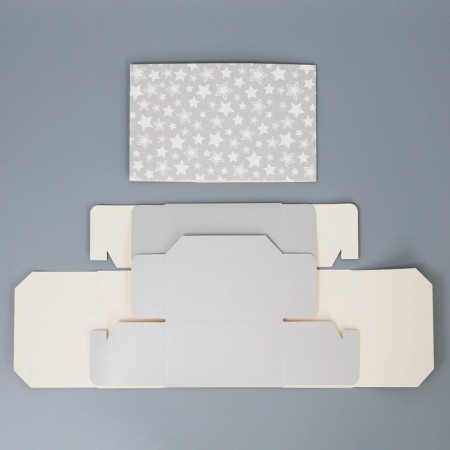 Gift folding box, packaging, “stars”, 14 x 14 x 8 cm-5