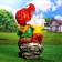 Garden figure "Dwarf with a hare" 28x49cm