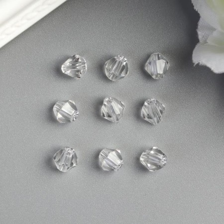 Glass beads (set 30 pcs), 6x6 mm transparent-1