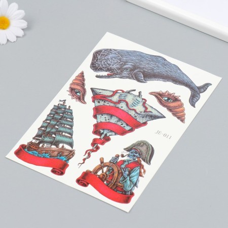 Tattoo on the body color "Sea stories" 21x14.8 cm-1