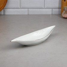 Board salad bowl, 350 ml, gold stroke, porcelain, Iran