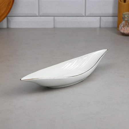 Board salad bowl, 350 ml, gold stroke, porcelain, Iran