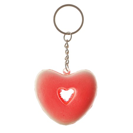 Square “heart”, on a key fob, color mix-3