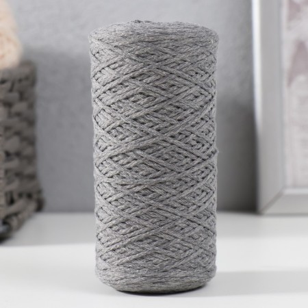 Knitting cord without core 70% cotton, 30% polyester 1mm 200m/60 ± 10g (08 - gray)