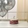 Set of candle in cake + 5 balls, number 9, silver