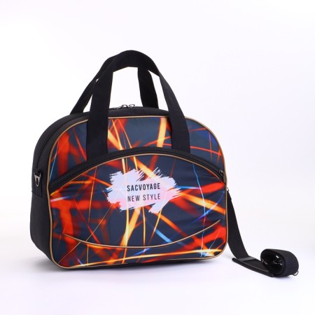 Small Small suitcase 20 "with a bag, a lightning department, with an extension, the color is black-9