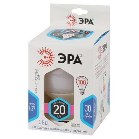LED LED era Standard "Shar", 20 W, E27, 1600 lm, 4000k, glow of white-2