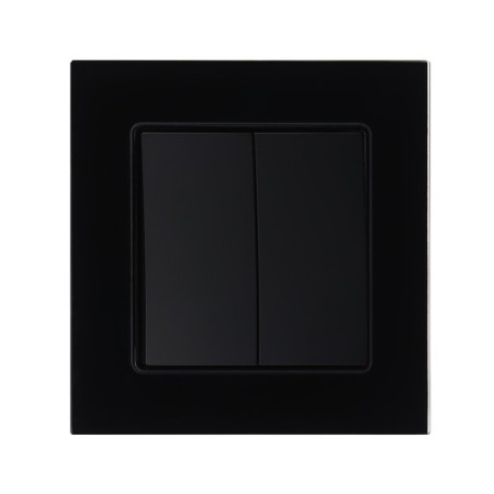 Tot Glossy Glass switch, 10 a, 2 keys, hidden, glass, black-2