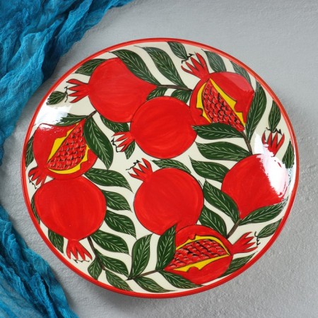 Set of Tea Rishtan Ceramics "Pomegranate", 9 objects (teapot-0.8l, Pialy-0.5/0.3l)-2