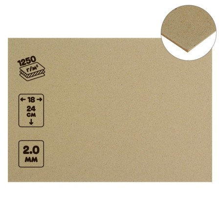 Binding cardboard (shell -shaped) 2.0 mm, 18 x 24 cm 1250 g/m² Gray