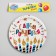 Disposable paper plate "Happy Birthday" candles and stars (set 6 pcs) 18 cm