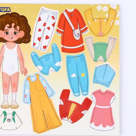 A training board with clothing on Velcro "Dressing. Nina"-2