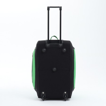 Road bag on wheels, 3 outer pockets, shoes, black/green color-2