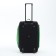 Road bag on wheels, 3 outer pockets, shoes, black/green color