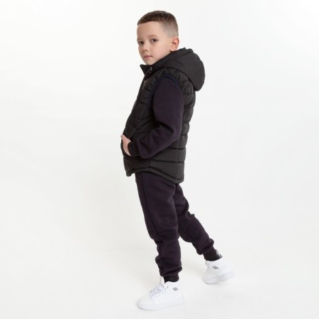 Children's vest, black color, height 116 cm-2
