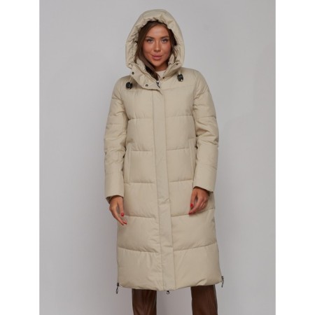 Coat insulated winter female, size 46, beige color-7