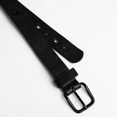Children's belt, width 2.2 cm, eyelets, buckle metal, black color-1